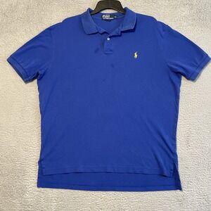 Ralph Lauren Polo Shirt Mens XL Blue Short Sleeve Embroidered Pony Casual